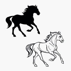  A hours silhouette, line art vector