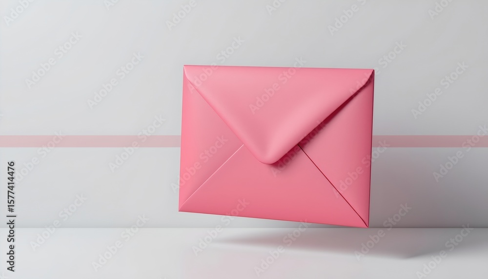 Aufkleber the image presents a single object, which is a 3d rendering of an envelope, the envelope is predomin