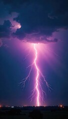 A mesmerizing, swirling vortex of lightning illuminates a dark, stormy night sky The powerful electrical discharge creates a breathtaking, chaotic spectacle of nature's raw energy , cosmic, weather