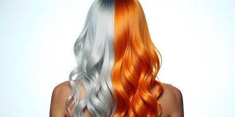 girl hair half white and half yellow