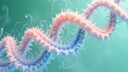 Visualize a tranquil spiral helix of noise hazy abstract fractal plasma gracefully rising and falling in delicate pastel colors of blush pink and sky blue, embodying a sense of calm and - Powered by Adobe