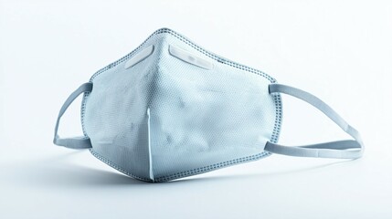 A protective face mask placed on a white background with soft diffused lighting, showcasing clean design and essential healthcare concept for medical safety, hygiene, and wellness themes