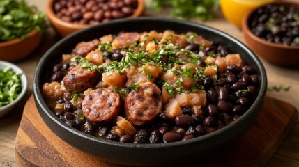 Delicious Brazilian Feijoada Served in a Minimalist Bowl