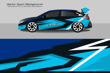 Obraz premium car livery design vector. Graphic abstract stripe racing background designs for wrap EPS 10