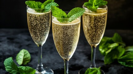 Refreshing Minimalist Sparkling Lemonade in Elegant Glasses