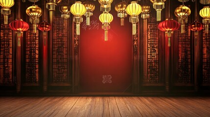 Minimalist Festive Background for Chinese New Year Celebrations