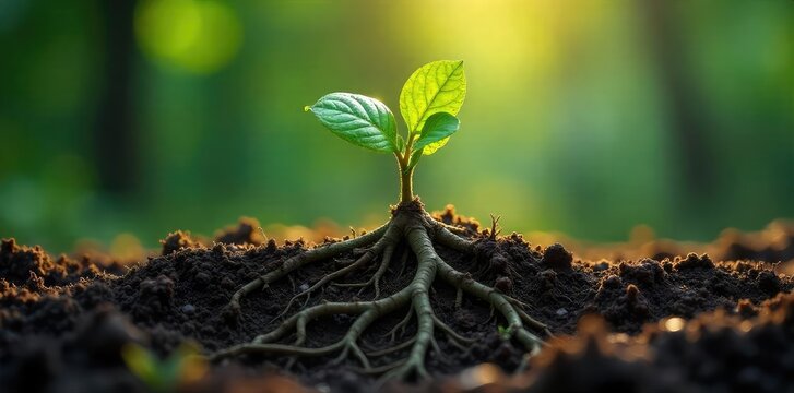 Close-up of intertwined roots growing from a single source, symbolizing the interconnectedness and growth of love through time, mirroring evolutionary processes , botany, pattern