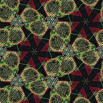 Traditional design with phulkari kalamkari motifs from Pakistan and Indian culture. Geometric ethnic floral pattern for carpet dupatta batik embroidery. Panjabi Digital print as boho Aztec texture art
