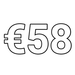 euro sign on a white background €58
