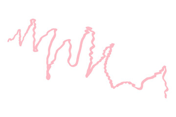 Pink ink pen line, underline, isolated on transparent background. Simple ink pen scribble effect. Suitable for business and school presentation design.