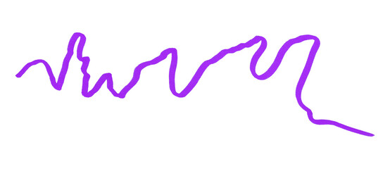 Purple ink pen line, underline, isolated on transparent background. Simple ink pen scribble effect, perfect for business and school presentation design.