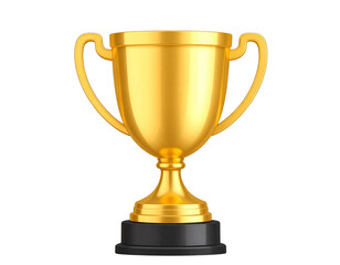 Golden Trophy Cup – Front View Realistic