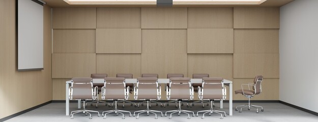 Modern Office Meeting Room Interior - 3d Rendering