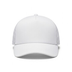 A plain white hat isolated on white