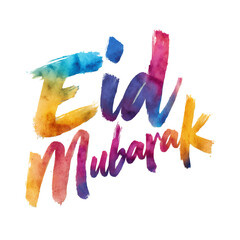 Eid Aquafresco Celebration, Brushstroke Eid Greetings PNG