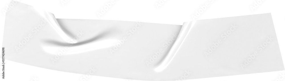 Poster a simple white wrinkled paper sheet element on a transparent backdrop, providing versatility for var