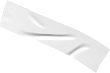 White adhesive tape strip on a transparent backdrop, suitable for mockups and realistic graphic...