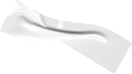 A flowing white abstract shape on a transparent background creates a modern, clean, and versatile graphic element for various design projects.