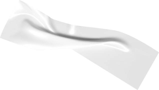 A flowing white abstract shape on a transparent background creates a modern, clean, and versatile graphic element for various design projects.