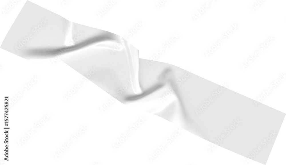 Poster a visually appealing white tape strip presents an abstract and versatile design element for graphic 