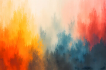 Abstract Watercolor Gradient with Warm and Cool Tones