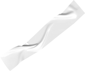 A dynamic white ribbon gracefully unfurls across a transparent background, showcasing a minimalist and modern aesthetic for design elements.