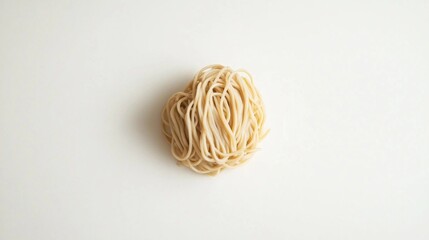 Minimalist Japanese Soba Noodle Salad on White Background
