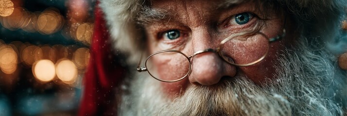 Santa Claus interacts with children in a festive setting during the holiday season