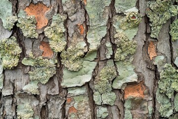 Tree Bark Texture, Lichen, Close-Up, Nature, Green, Brown, Wood, Background, Pattern, Detail
