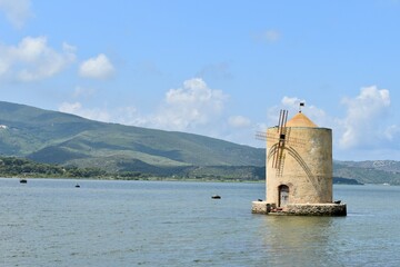 Naklejka premium Mulino spagnolo, Spanish Mill in Orbetello