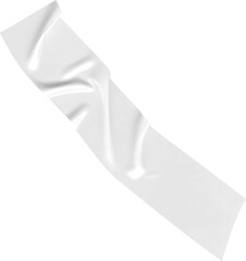 Wavy white tape strip with a transparent background, creating a realistic adhesive effect suitable...