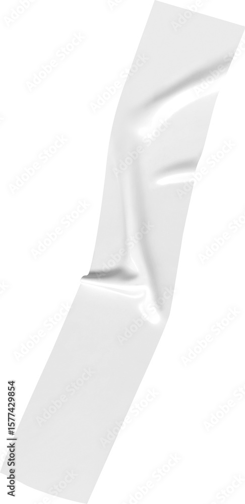 Poster single adhesive tape strip showing texture and wrinkles, ideal for mockups or graphics with a clean 