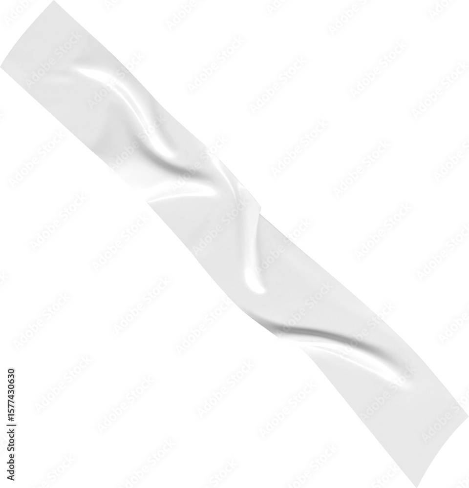 Poster realistic white tape strip with transparent background ideal for designs and adhesive elements, addi