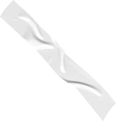 Realistic white tape strip with transparent background ideal for designs and adhesive elements,...