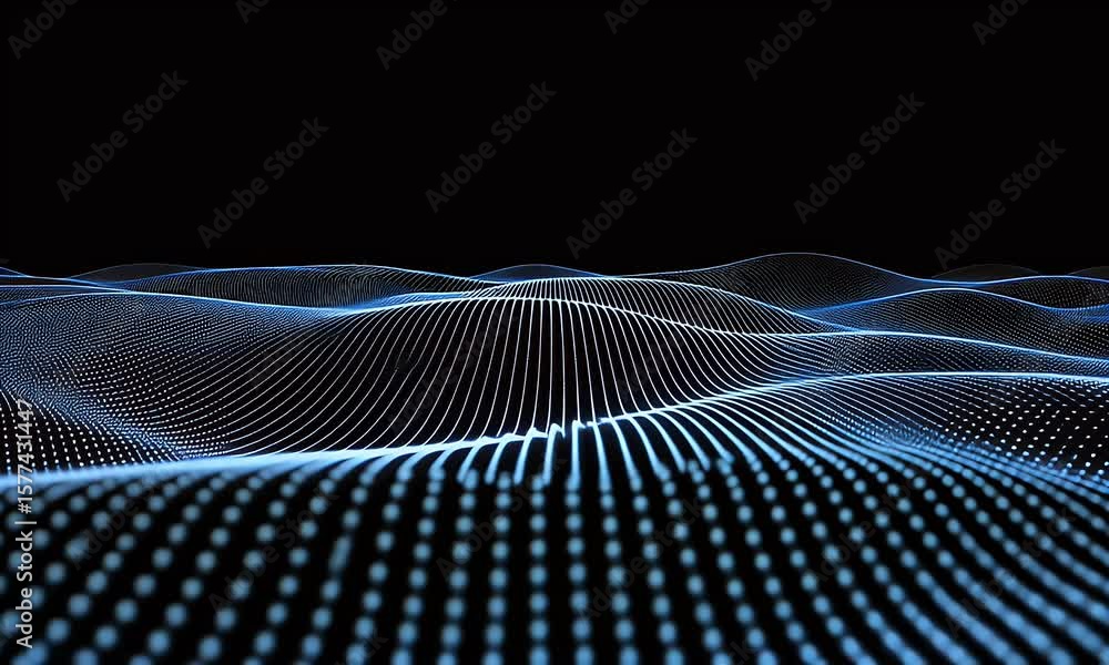 Poster abstract blue background with blurred lines and wavy shapes, creating an elegant design for your pre