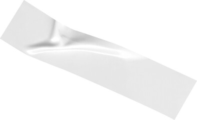 A piece of white adhesive tape angled against a black backdrop, a versatile element for graphic...