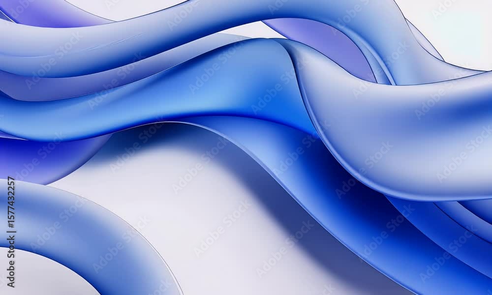 Poster 3d abstract blue wave-shaped background, an elegant design with soft curves and flowing lines, set a