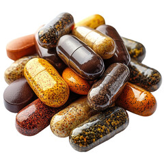 Multivitamin isolated on transparent background.