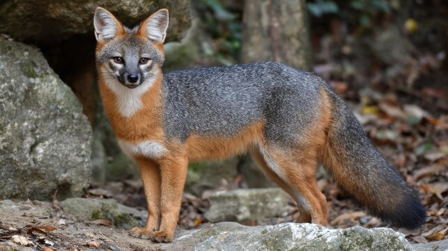 Gray fox in natural habitat