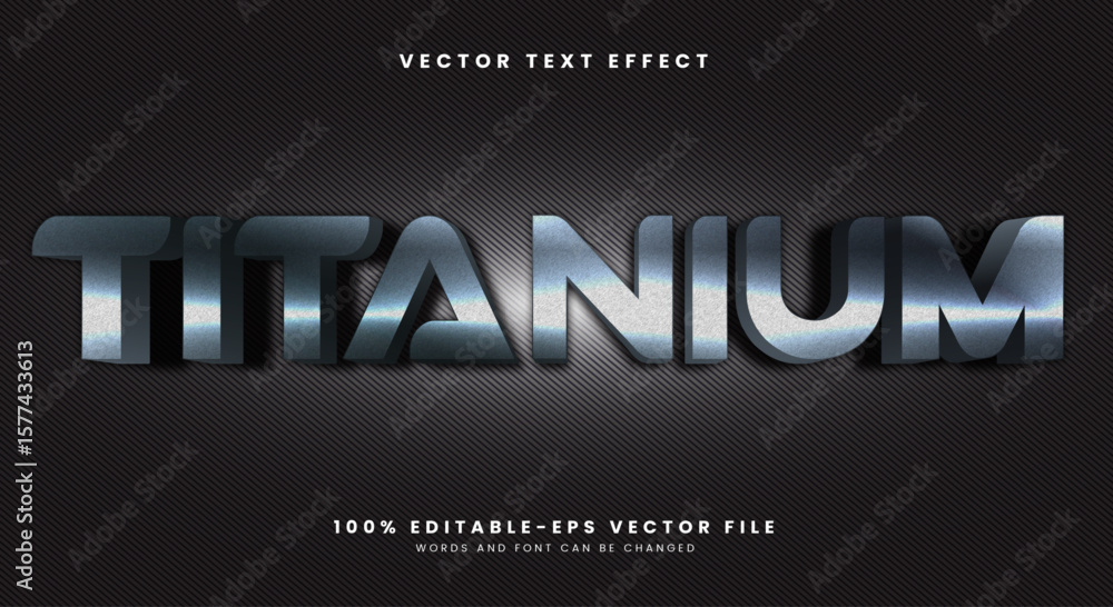 Poster titanium 3d editable text effect template suitable for light style