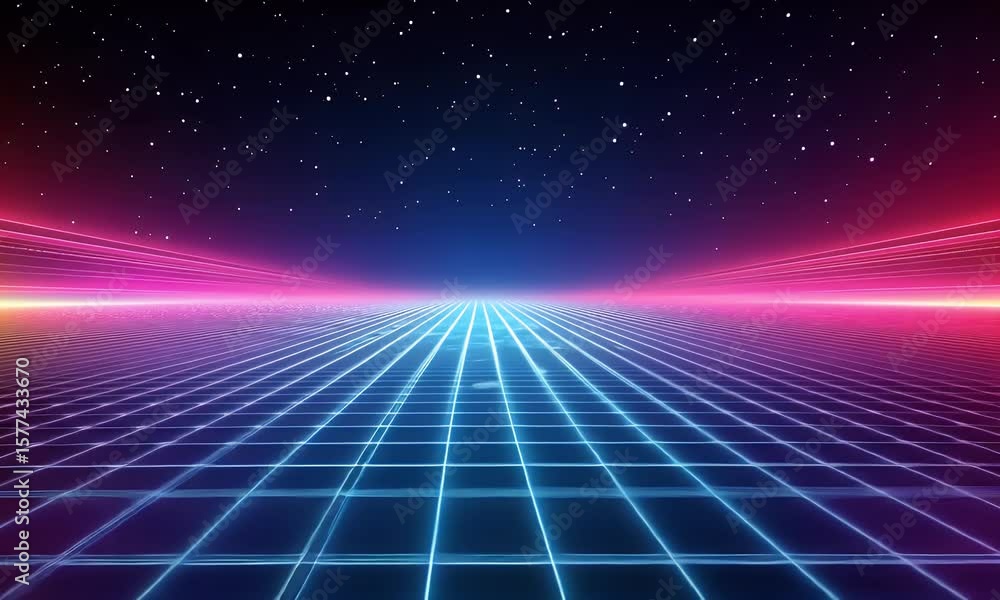 Aufkleber abstract digital line background with glowing dots and lines forming an illuminated gradient of blue