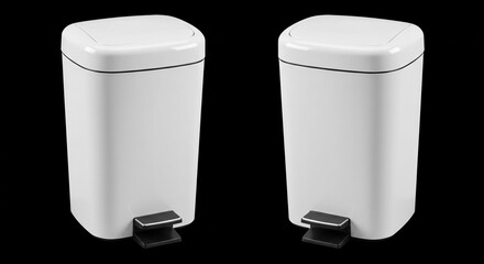 Sleek modern white step trash cans showcasing contemporary design and functionality for everyday