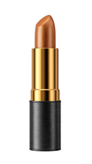 Obraz premium Brown Lipstick in Elegant Tube with Gold and Black Design