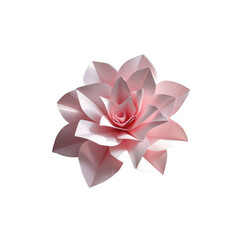 Elegant Pink Origami Flower on Transparent Background