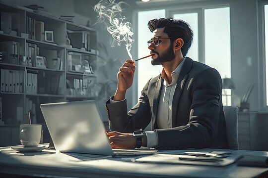 bad habit smoking while still working wallpaper background