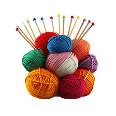 Knitting with Needles isolated on transparent background.