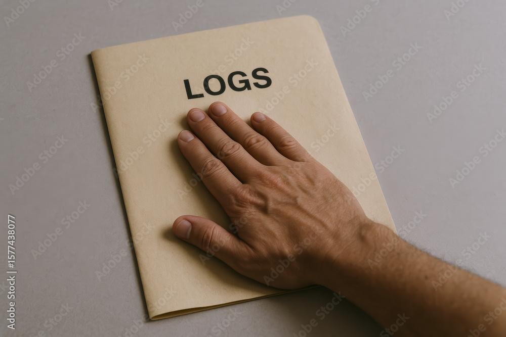 Poster a firm smoothing out a folder symbolizes organization and control over important record-keeping task