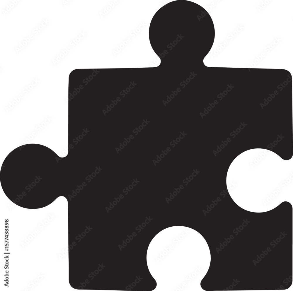 Poster isolated black puzzle piece icon representing problem solving and teamwork concepts