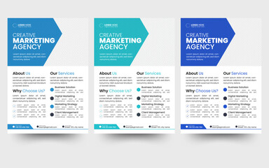 a bundle of 5 templates of a5 flyer, Flyer template layout design. Corporate creative colorful business flyer template.	