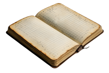 Blank notebook mockup isolated on white background, clipping paths included